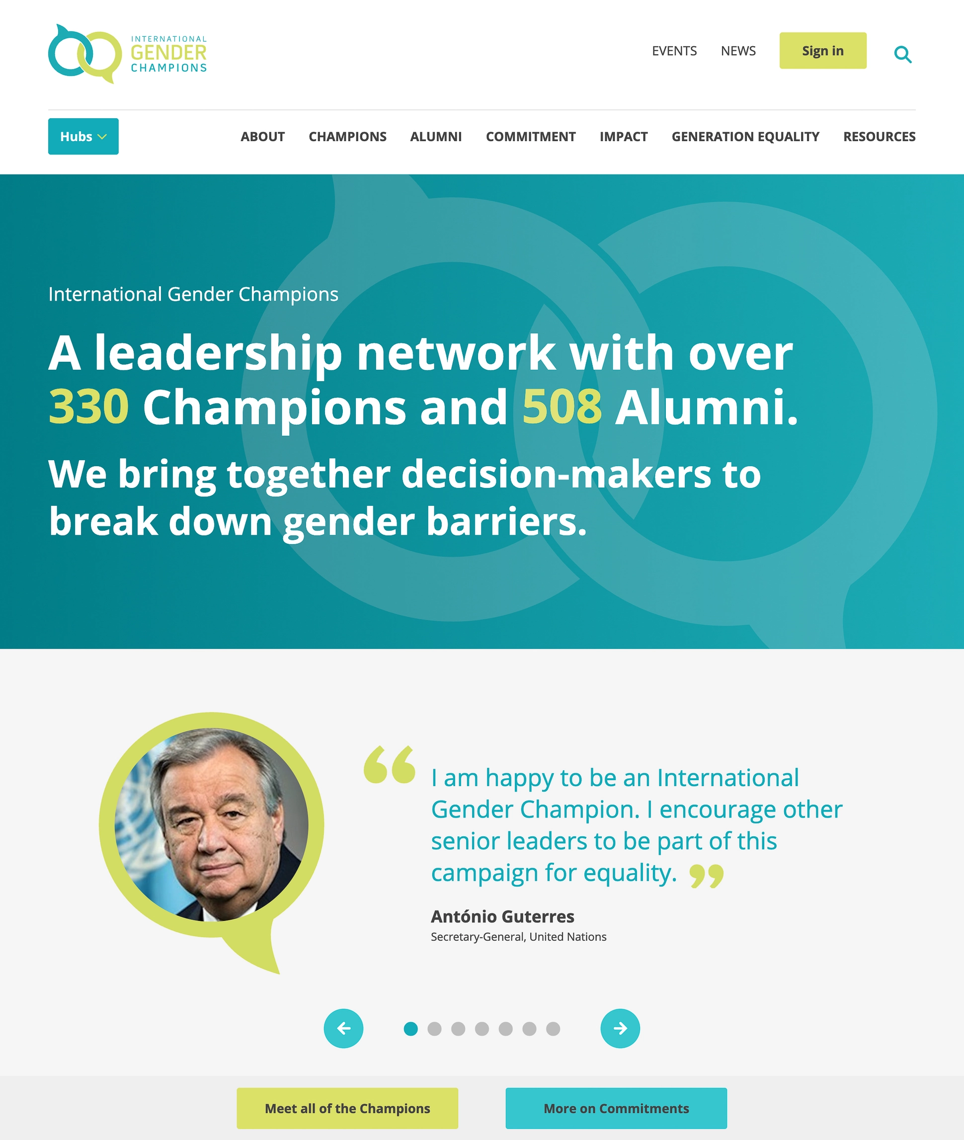 International Gender Champions project screenshot 2