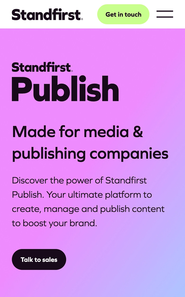 Standfirst project screenshot 4